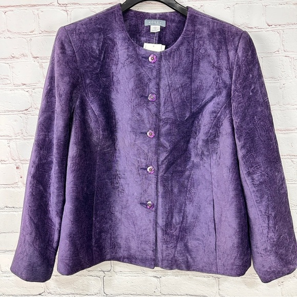 Koret women’s plus size purple blazer jacket size 20W amethyst button front - Picture 1 of 15